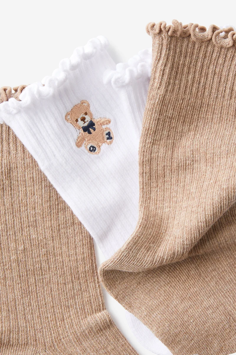 Rubi The Perfect Pair Frill Rib Crew Sock 2Pk